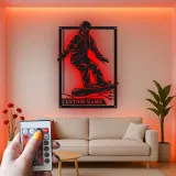 Cartel LED de snowboarder personalizado | Decoración mural de metal personalizada | Decoración de deportes de invierno para habitación de adolescentes o cabaña | Regalo de snowboard