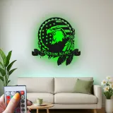 Custom Eagle American Flag Led Light Metal Wall Art Patriotic Gift for Veterans Office or Living Room Decor