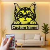 Décoration murale en métal personnalisée avec lumière LED pour les amoureux des animaux