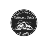Custom Mountain Cabin Led Light Metal Wall Art Personalized Housewarming Gift Rustic Cabin Decor