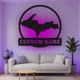 Cartel de metal personalizado con luz LED de la Península Superior, regalo personalizado de Michigan, decoración para la sala de estar o la oficina