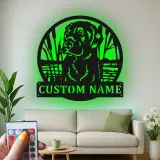 Personalisierte Labrador Retriever LED-beleuchtete Metall-Wandkunst – Geschenk für Hundeliebhaber