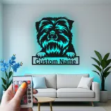 Cartel de metal LED personalizado de Shih Tzu, regalo para amantes de los perros, decoración para sala de estar