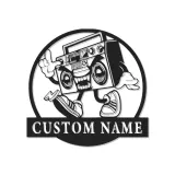 Personalisierte Boombox LED Licht Metall Wandkunst für Musikliebhaber