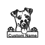 Insegna in metallo personalizzata con luce LED per Jack Russell Terrier, regalo per mamma di cane, decorazione per soggiorno