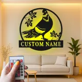 Personalized Pigeon LED Sign | Custom Metal Bird Art | Rock Dove Silhouette Wall Decor | Gift for Bird Lovers