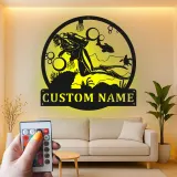 Insegna in Metallo Personalizzata per Subacqueo | Arte da Parete LED Oceanica | Targa Nome Personalizzata per Regalo per Subacqueo | Decorazione Nautica per Casa e Ufficio