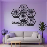 Grandma's Garden Custom Sign | Personalized LED Metal Wall Art | Floral Family Name Decor | Gift for Grandma