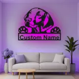 Cartel de metal LED personalizado de Labrador Retriever regalo para amantes de los perros decoración de sala 2