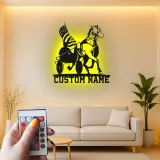 Harness Racing LED Metal Sign | Personalized Equestrian Wall Art | Custom Horse & USA Flag Stable Decor | Horse Lover Gift