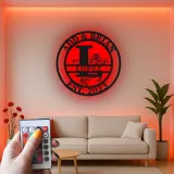 Custom LED Family Name Sign | Metal Monogram Wall Art | Personalized Wedding Gift for Couples | Illuminated Living Room Decor