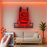 Décoration murale en métal personnalisée avec lumière LED pour les amoureux des animaux