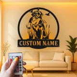 Custom Labrador Retriever Hunting Sign | LED Metal Wall Art for Hunters | Personalized Duck Dog & Outdoor Enthusiast Gift