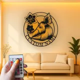 Insegna in Metallo Personalizzata con Cinghiale | Decorazione per Capanna del Cacciatore con LED | Arte da Parete con Nome Personalizzato per Lodge o Man Cave