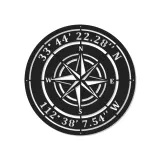 Cartel de metal LED personalizado de rosa de los vientos Regalo náutico para viajeros Decoración de sala de estar u oficina