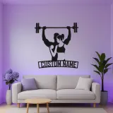 Panneau en métal personnalisé pour couple sportif | Décor LED personnalisé pour salle de sport à la maison | Décoration murale fitness, cadeau pour couple