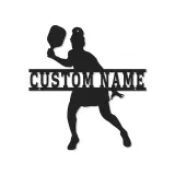 Insegna LED personalizzata per pickleball | Arte murale in metallo con nome per lei | Regalo per atleta donna | Decorazione per game room