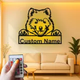 Personalisierte LED-Metall-Wandkunst mit Hundemotiv – Geschenk für Hundeliebhaber, Wohn- oder Kinderzimmerdeko
