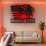 Cartel de metal LED personalizado para boliche, regalo para entusiastas del boliche, decoración de sala de juegos