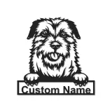 Décoration murale en métal LED personnalisée pour chien Terrier - Cadeau pour les propriétaires d'animaux