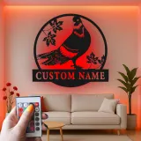 Personalized Pigeon LED Sign | Custom Metal Bird Art | Rock Dove Silhouette Wall Decor | Gift for Bird Lovers