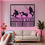 Décoration murale en métal personnalisée Aventure de ski avec rétroéclairage LED Cadeau personnalisé pour les passionnés de ski Décor de salle de jeux