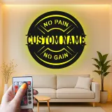 Letrero de gimnasio personalizado con LED | Arte metálico con nombre a medida para sala de entrenamiento | Decoración fitness motivacional para aficionados al gimnasio en casa