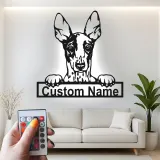 Décoration murale en métal personnalisée avec Doberman Pinscher et rétroéclairage LED - Cadeau pour les amoureux des chiens