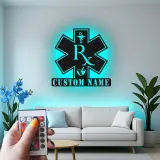 Personalisierte Apotheker-LED-Schild | Individuelle Metall-RX-Wandkunst | Apotheken-Dekor & Geschenk für medizinische Fachkräfte