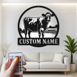 Insegna in metallo LED personalizzata Fattoria di Mucche - Regalo per Agricoltori, Decorazione Rustica per Fienile 2