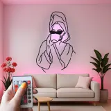 Chic Spa Day Frau LED Licht Metall-Wandkunst Einzigartiges Geschenk für Sie Badezimmer oder Spa-Dekoration
