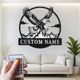 Custom Eagle Led Light Metal Wall Art Personalized Gift for Nature Lovers Office or Living Room Decor