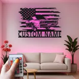 Insegna in metallo LED personalizzata per auto sportive - Regalo per appassionati di auto, decorazione per garage o stanza da uomo 1