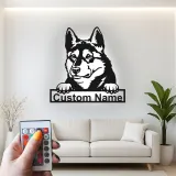 Cartel de metal LED personalizado de Pastor Alemán, regalo para amantes de los perros, decoración para la sala de estar