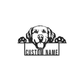 Décoration murale en métal LED personnalisée pour les amoureux des chiens - Golden Retriever