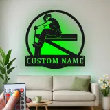 Personalisierte Eisenarbeiter LED Schild | Individuelles Metallschild | Stahlarbeiter Namensschild für Werkstatt & Garage | Geschenk für Ihn