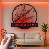 Insegna in metallo personalizzata con luce LED per clarinetto - Regalo per musicisti, decorazione per stanze musicali