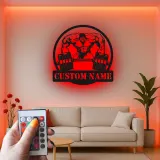 Insegna in metallo personalizzata con luce LED Bodybuilder regalo per appassionati di fitness decorazione per palestra