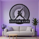 Personalized Hockey Player Sign | LED Metal Wall Art | Custom Name Decor for Game Room | Gift for Athlete