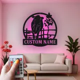 Insegna in metallo LED personalizzata per fattoria di mucche, regalo per allevatori, decorazione rustica per fattoria