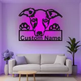 Cartel de metal LED de raza de perro personalizado Regalo para dueños de mascotas Decoración para salón o entrada 1