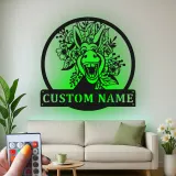 Insegna in metallo LED Donkey con Fiori Regalo Unico per Amanti degli Animali Decorazione Soggiorno o Giardino