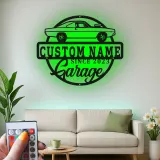 Cartel de metal LED de coche clásico personalizado, regalo de garaje para entusiastas de los coches, decoración de cueva de hombre