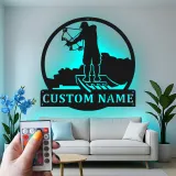 Décoration murale en métal personnalisée avec éclairage LED pour passionnés de tir à l'arc - Décor de man cave