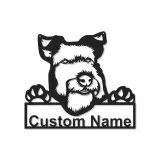 Cartel de metal LED de Schnauzer personalizado, regalo para amantes de los perros, decoración para el salón 1