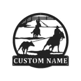 Décoration murale en métal LED personnalisée Rodeo Cowboy - Cadeau western pour lui - Décor ranch rustique