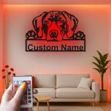 Insegna in metallo LED personalizzata per amanti dei cani con Alano - Regalo per la sala da pranzo 3