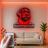Décoration murale en métal LED personnalisée de chien de berger - Cadeau pour amoureux des chiens