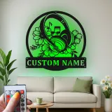 Personalisierte Metall-Wandkunst für Kopfhörer | LED-Schild für Musikstudio-Dekor | Florales Geschenk für Musiker