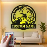 Custom Dolphin Led Light Metal Wall Art Personalized Ocean Lover Gift Nautical Decor for Beach House